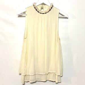 Braeve Ivory cream fringe layered embroidered
